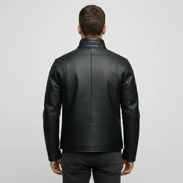 Cowhide Biker Motorcycle Pebbled Jacket