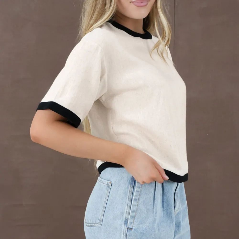 Cropped Weekend Outfit Casual Tee