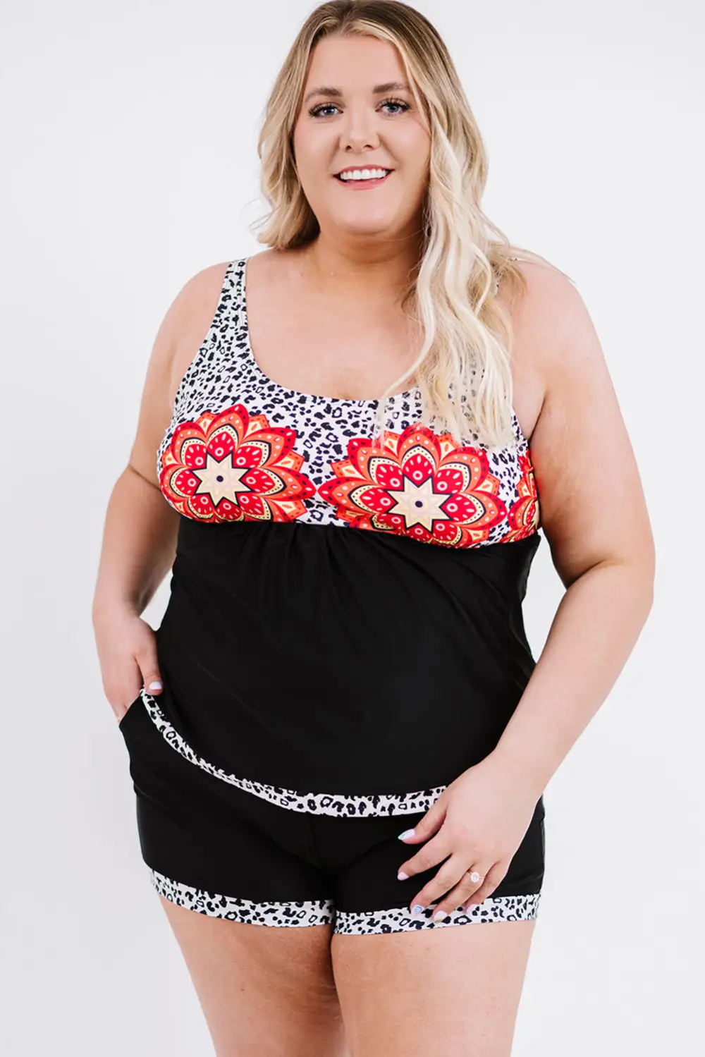 Swimwear Floral Leopard Tankini