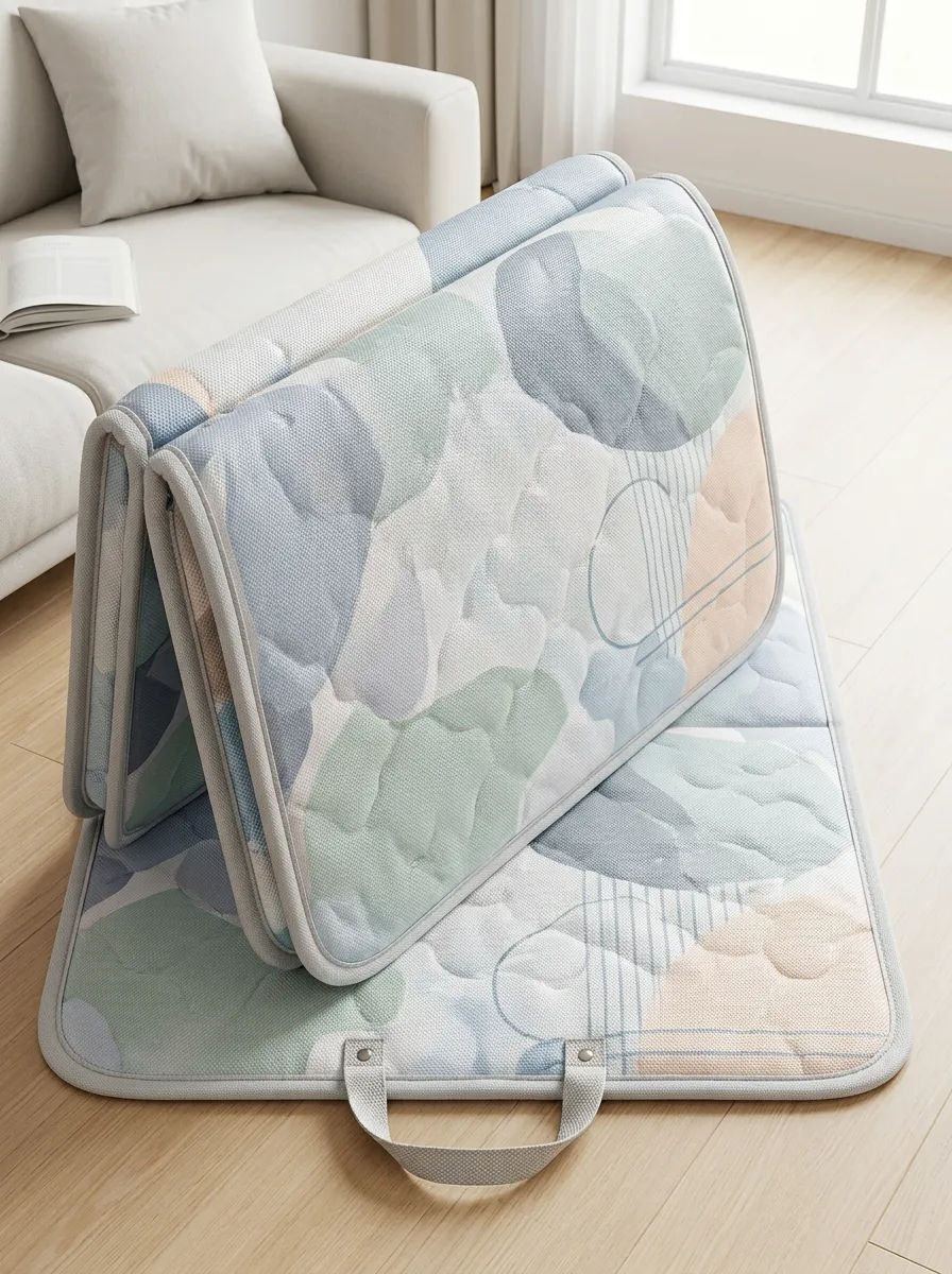 Pastel Abstract Geometric Print Cooling Mat