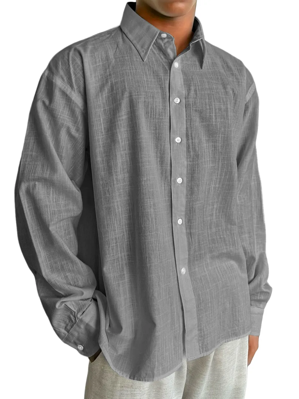 Relaxed Cotton Linen Long Sleeve Shirt