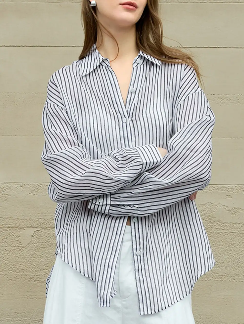 Ramie Striped Lightweight Top