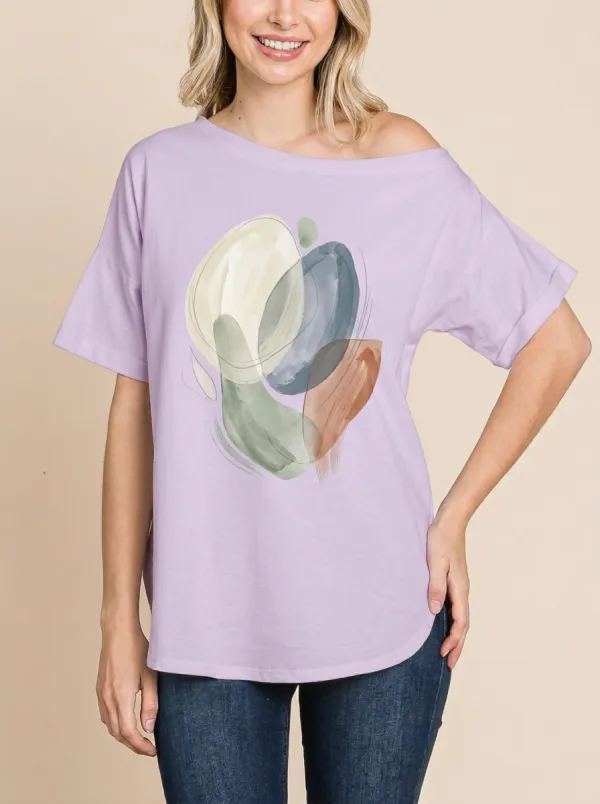 Women's Abstract Art Minimalist Watercolor Graphic T-Shirt