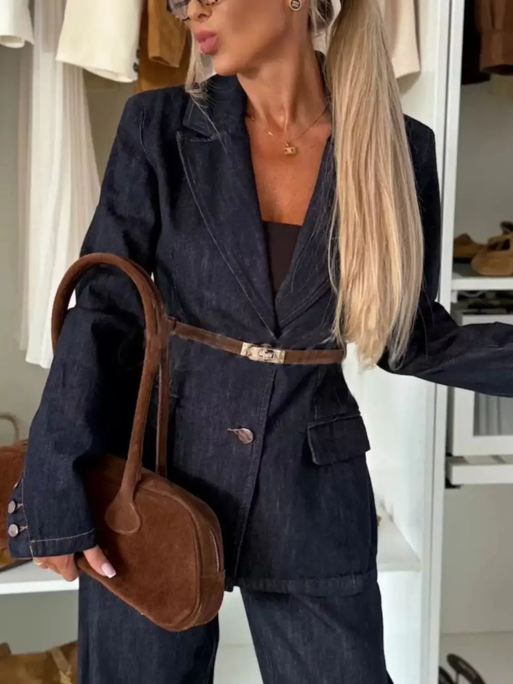 Single-breasted Washed Blazer