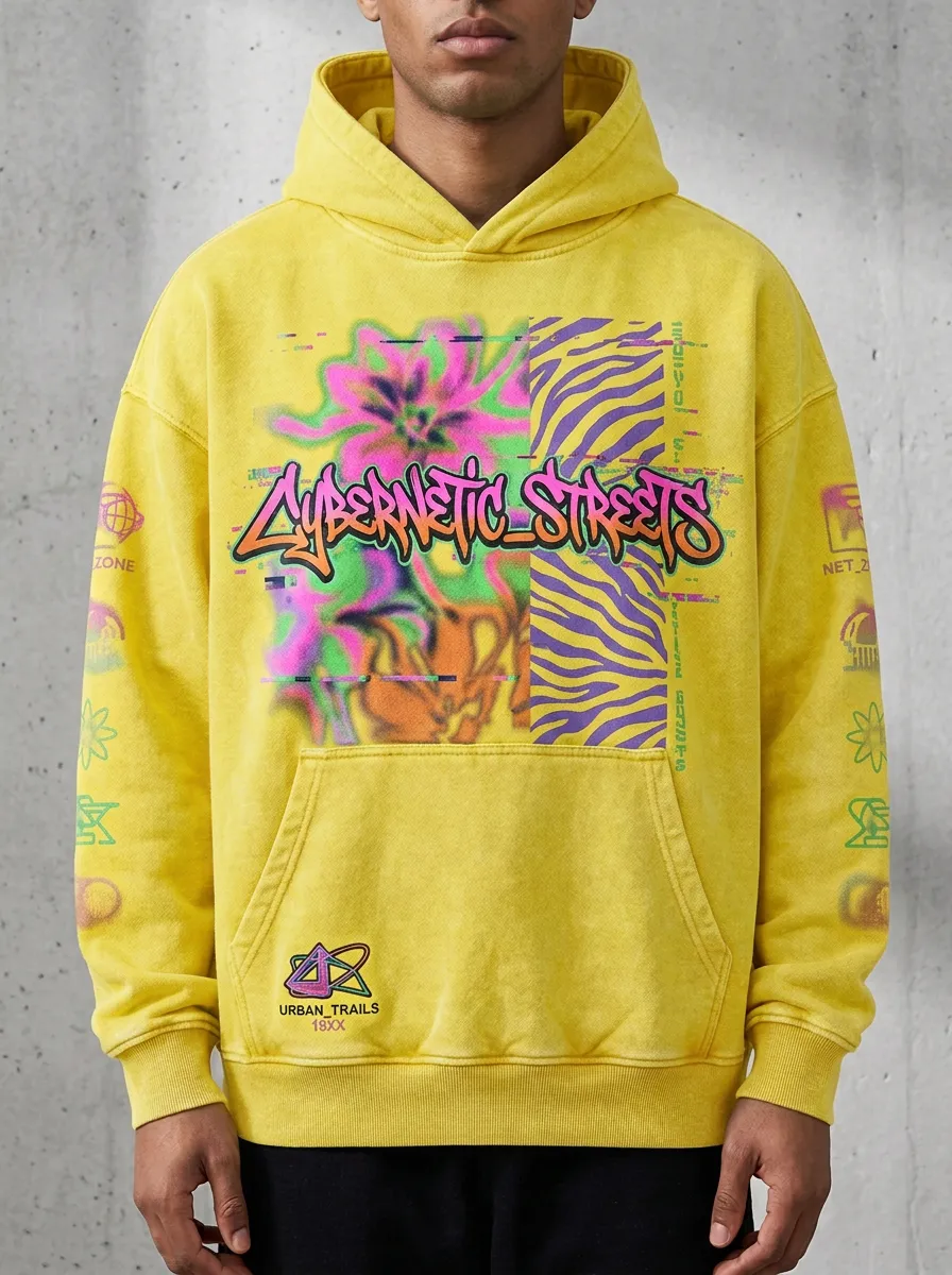 Unisex Graphic Streetwear Graffiti Zebra Hoodie
