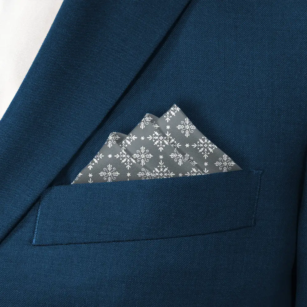 Refined Smart Floral Geometric Pocket Square