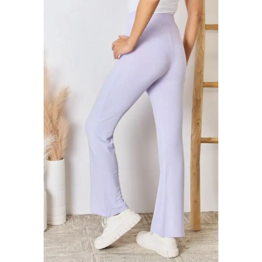 Full Size High Waist Ultra Soft Knit Flare Pants