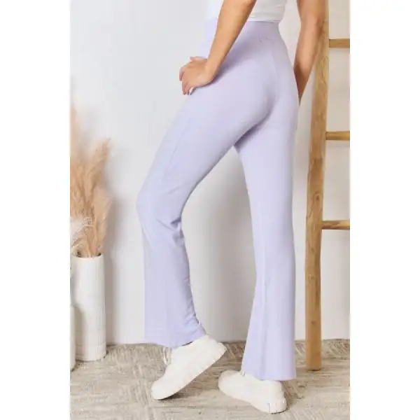 Full Size High Waist Ultra Soft Knit Flare Pants