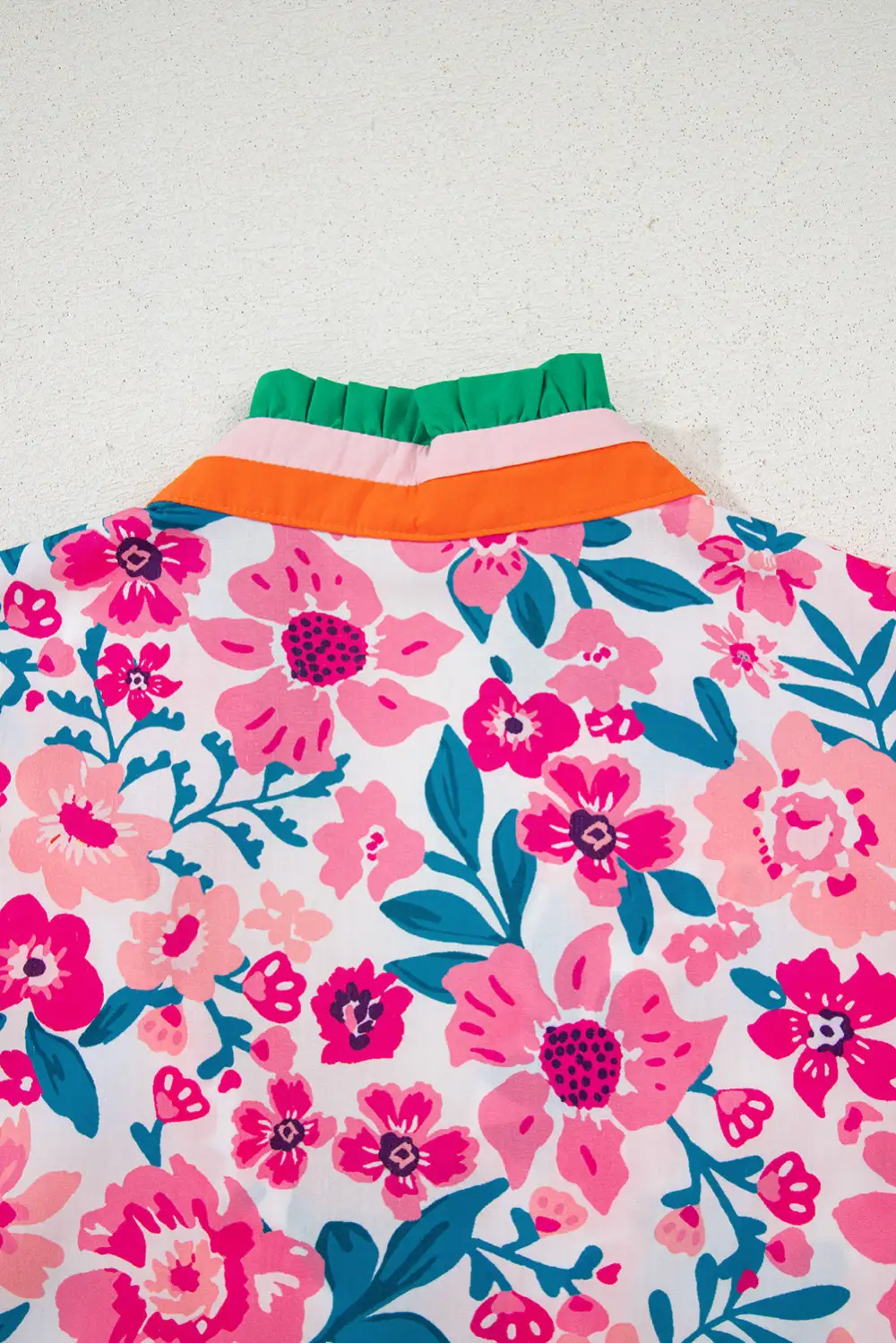 Everyday Striped Floral Short Sleeve Blouse