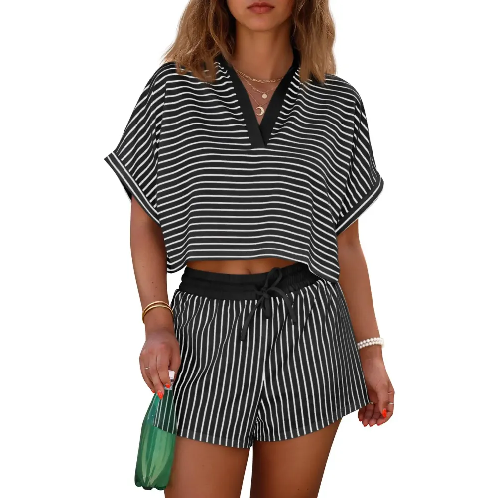 Women's Striped Short Set