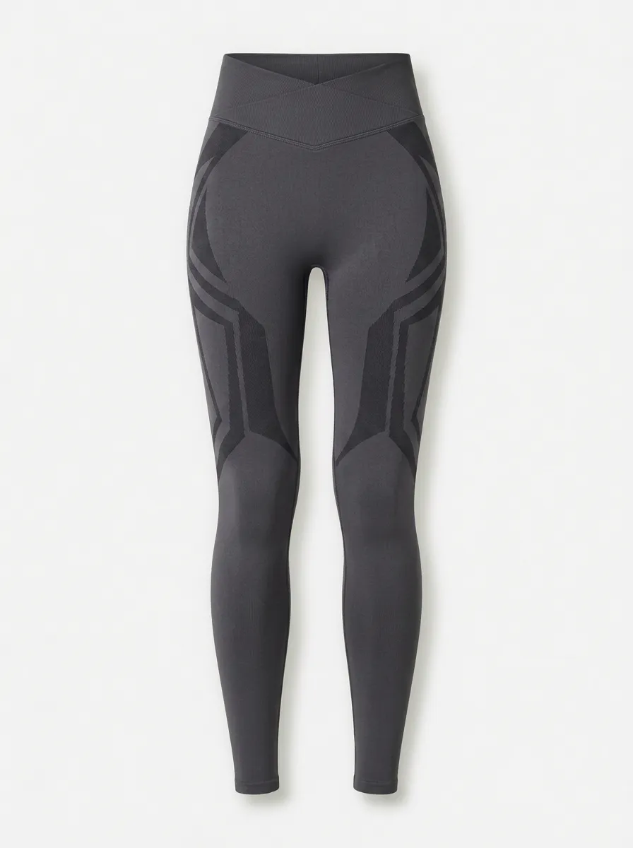 Women's Fitness Gym Cross-Waist Seamless Printed Leggings