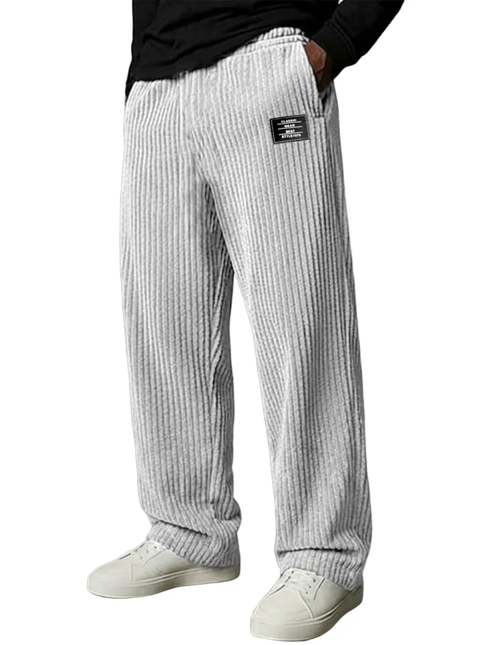 Corduroy Striped Seamed Trousers