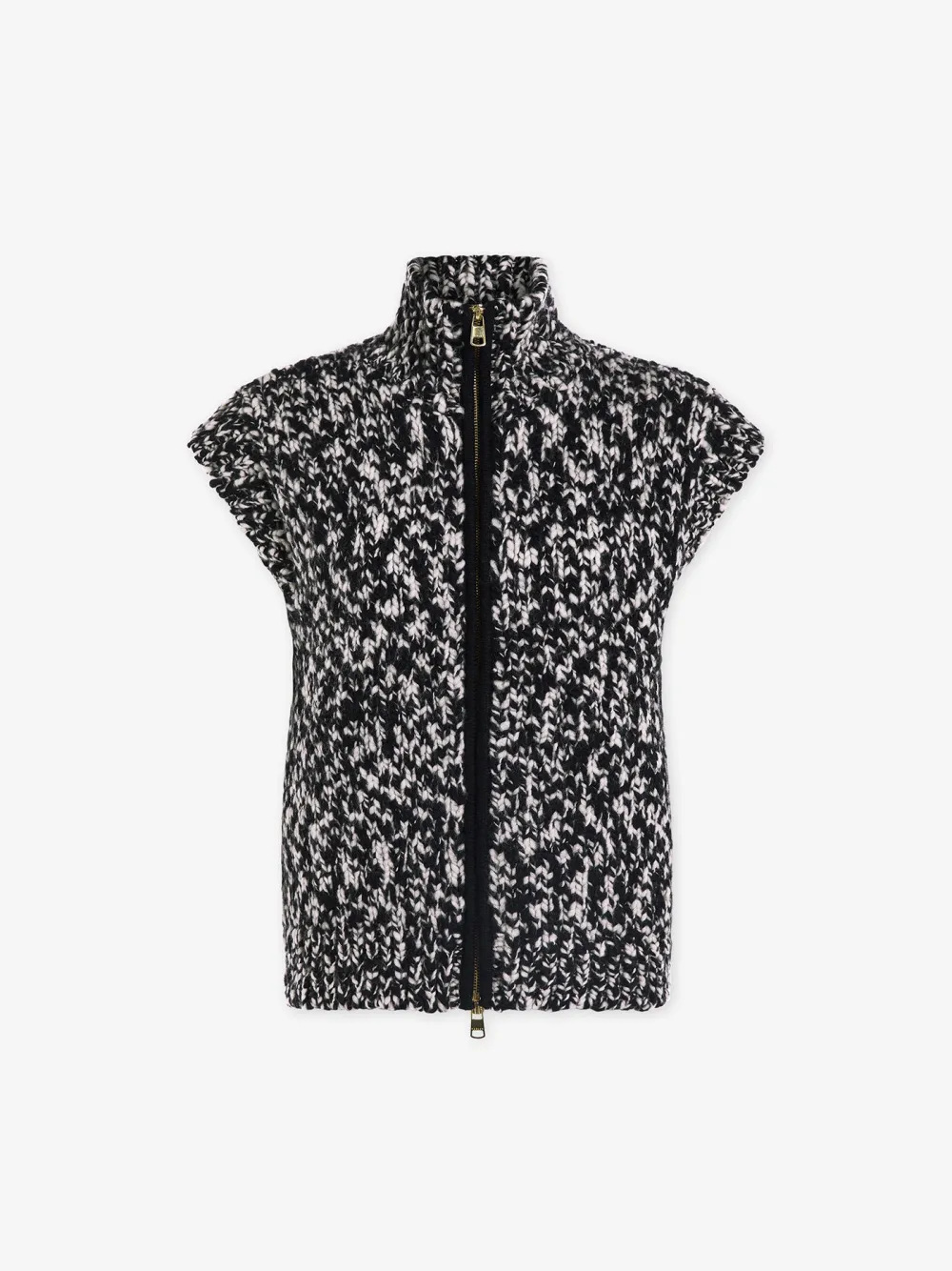 Camouflage Pattern Zip-Through Knit Gile