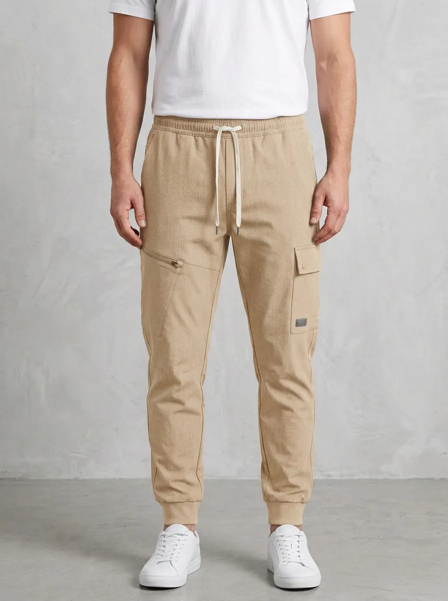 Contemporary Graphic Print Shape Men's Cargo Jogger Pants