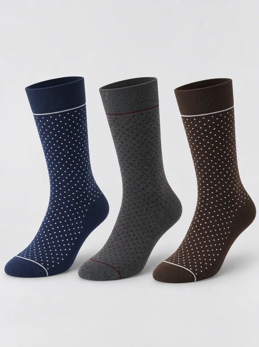 Men's Heritage Classic Polka Dot Pattern Printed Socks 3-Pack