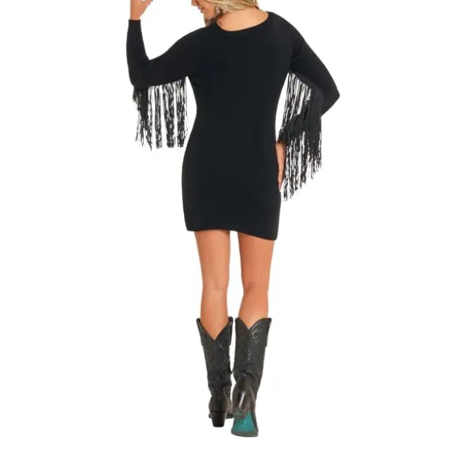 Modern Fringe Detail Everyday Casual Dress