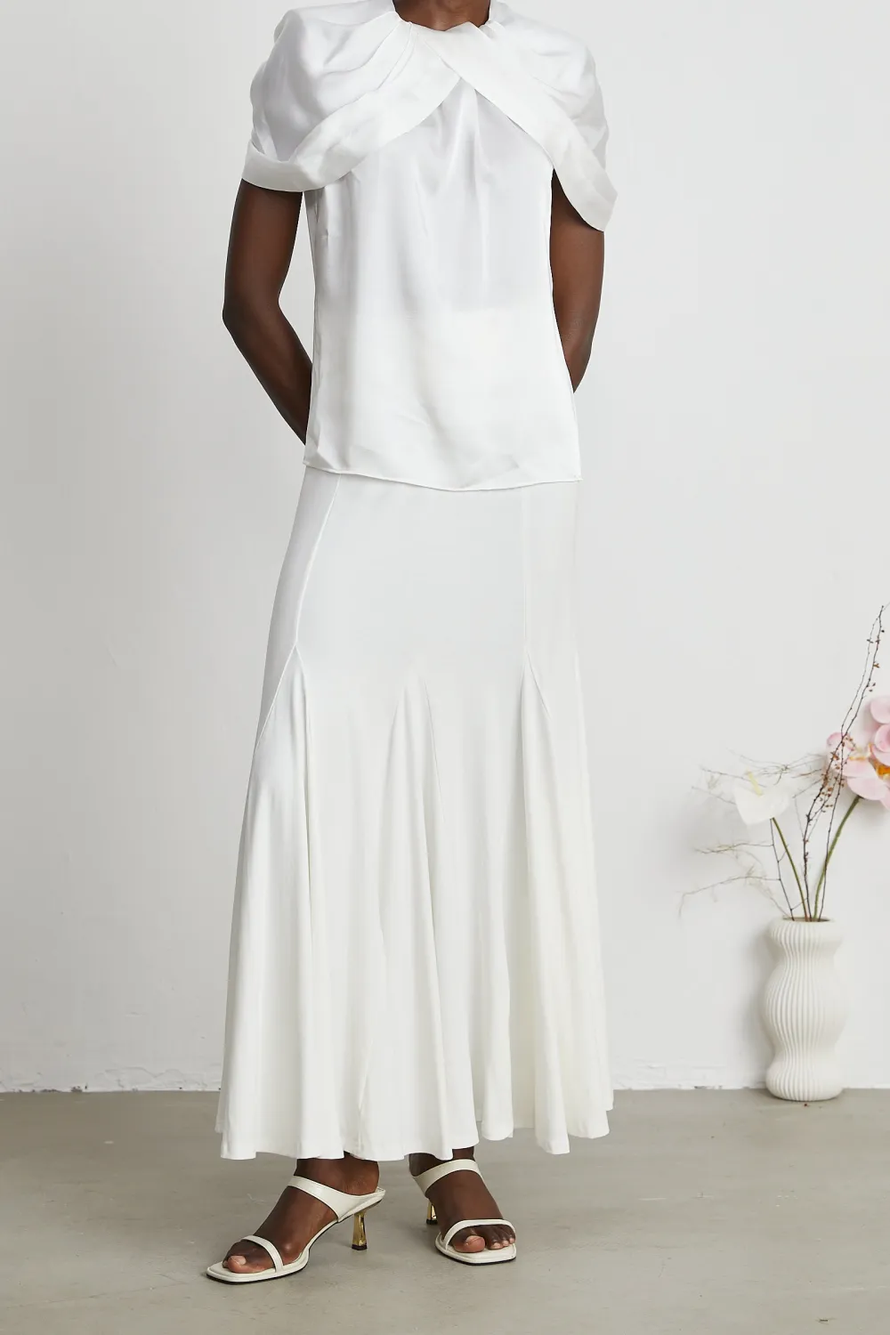 Pleated High Rise Skirt
