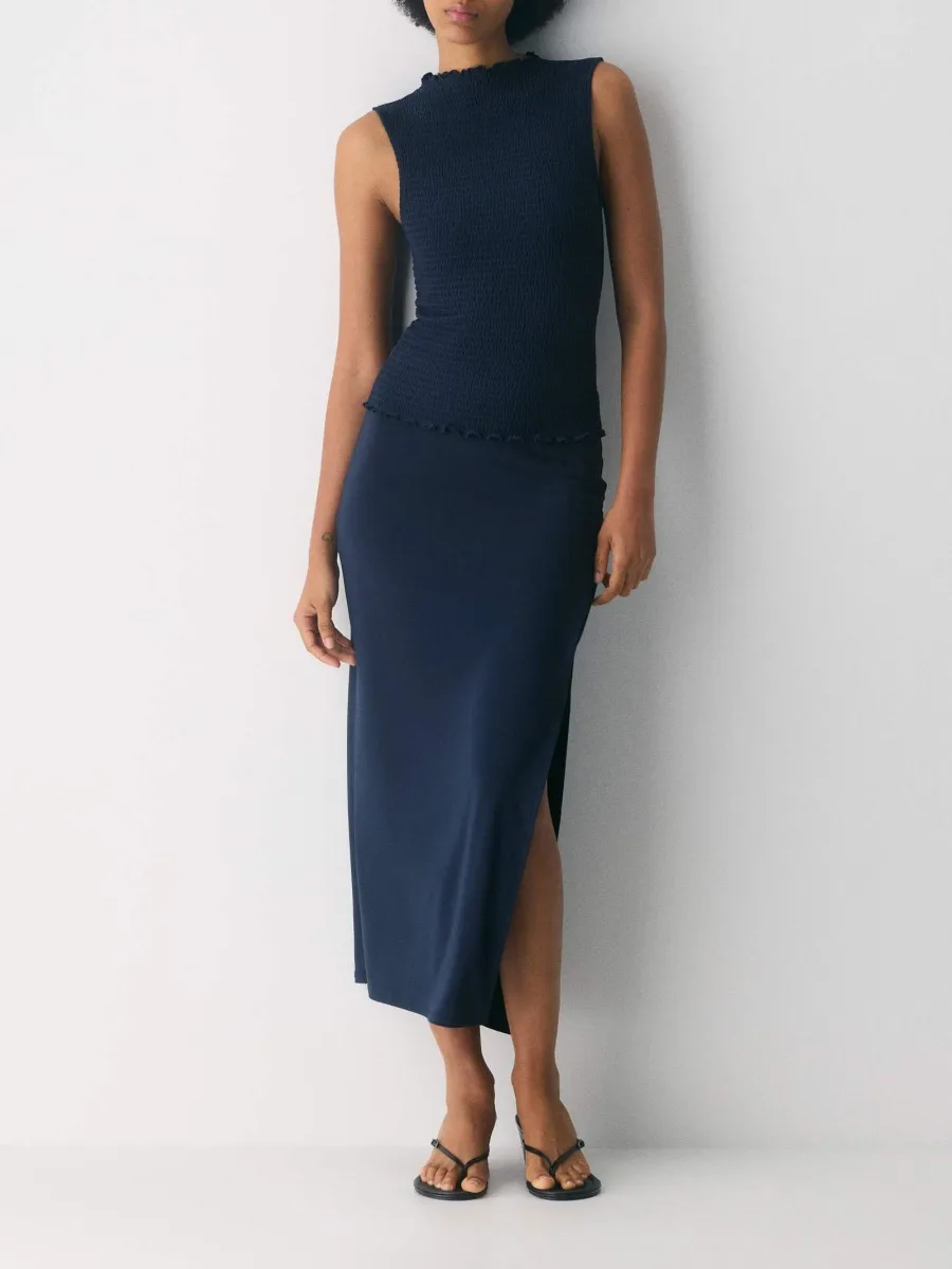 Side Slit Plain Skirt