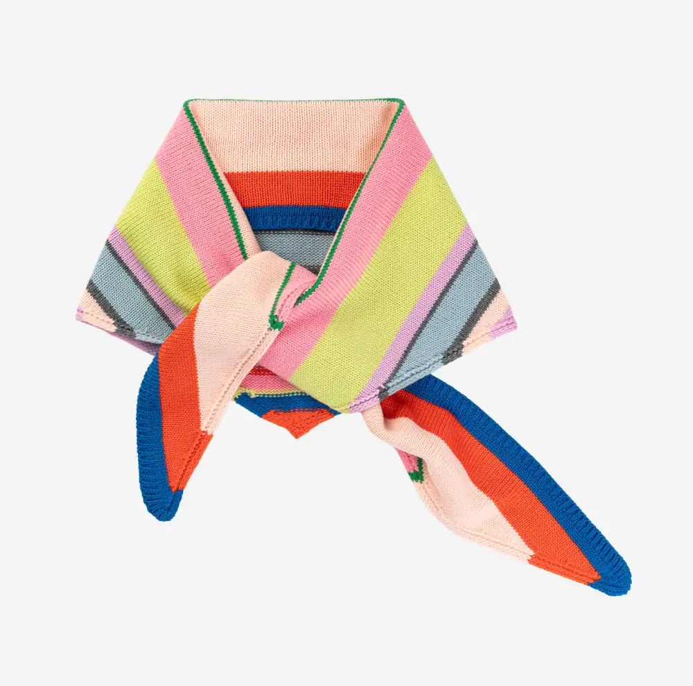 Classic Knit Striped Triangle Fashion Scarf