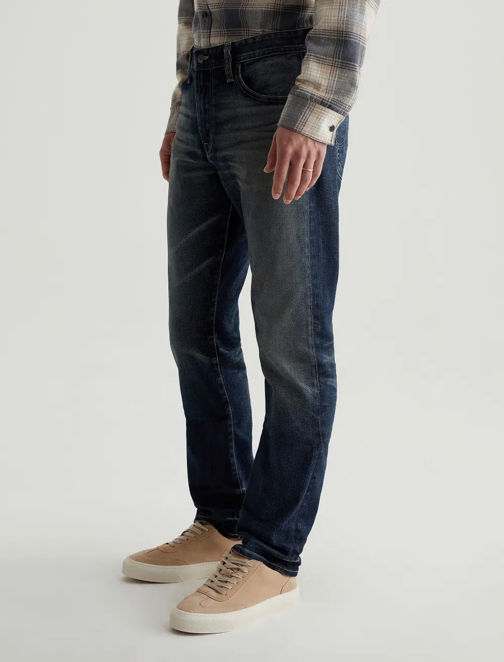 Men's Slim Straight Zip Fly Faded Jeans