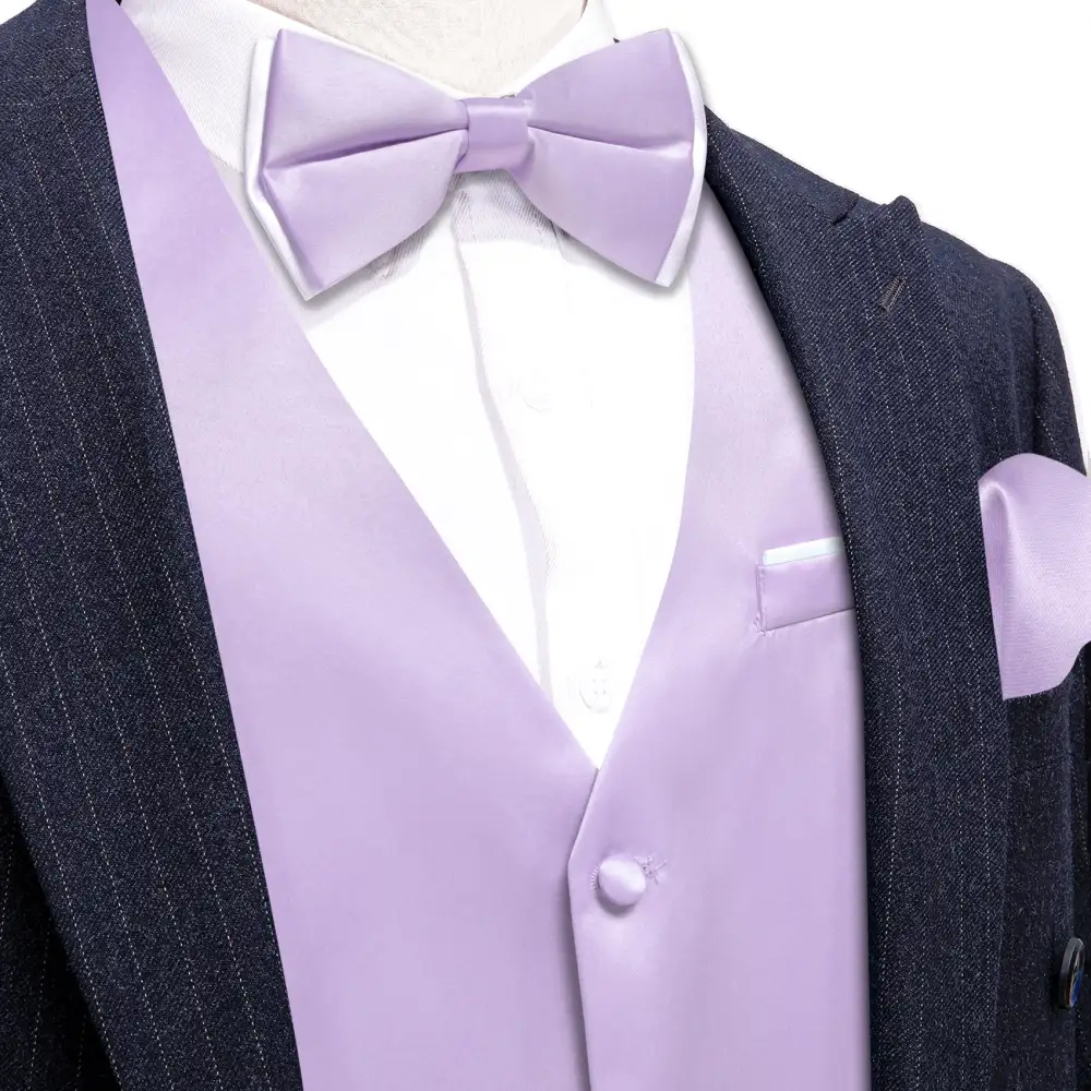 Solid V Neck Formal Vest Set