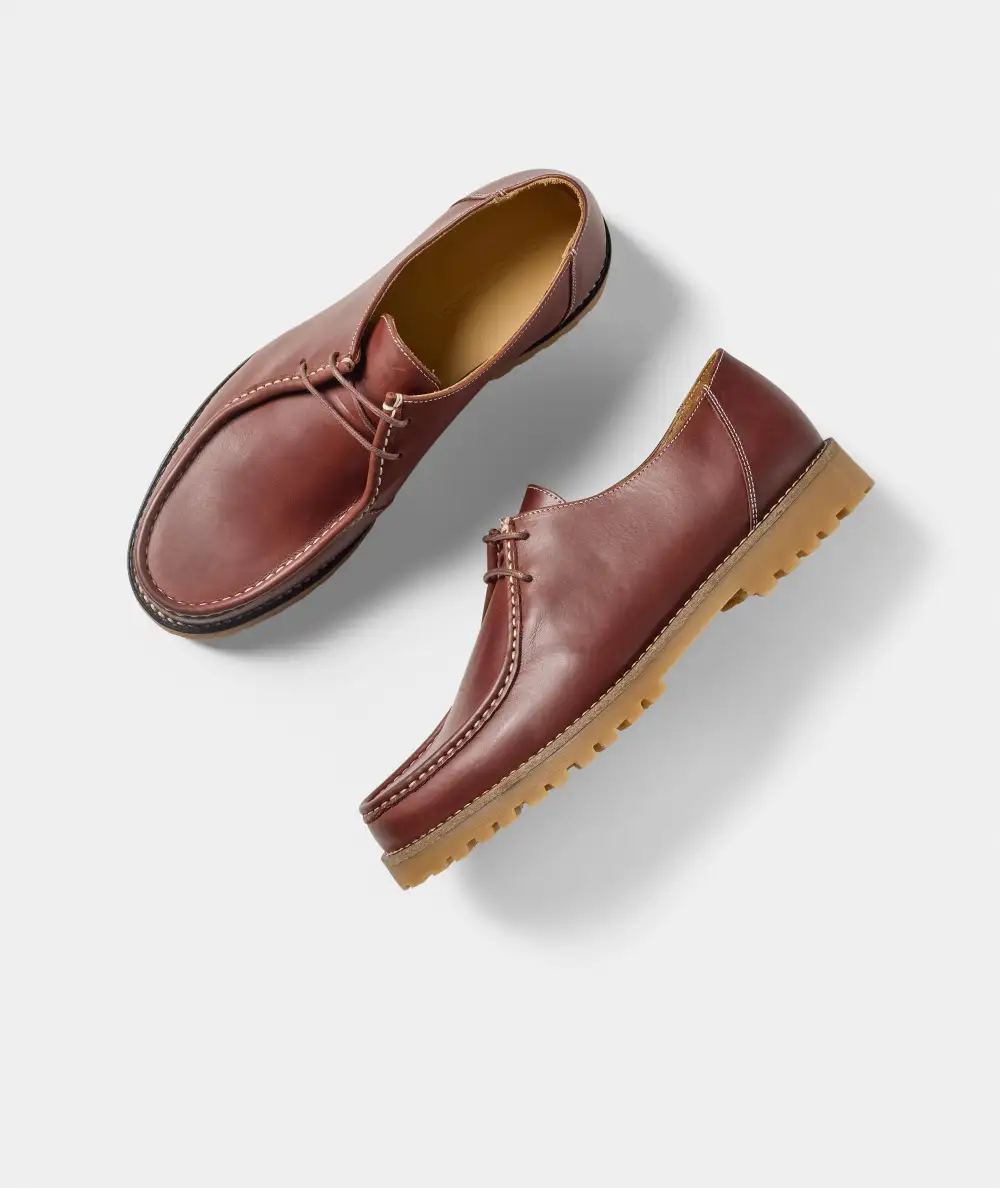 Refined Leather Moc Toe Shoes