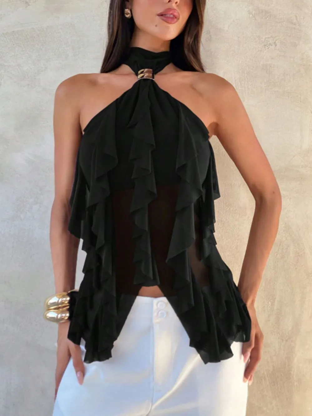 Relaxed Ruffled Tank Top