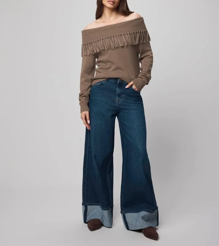 Layered Casual Fringe Sweater