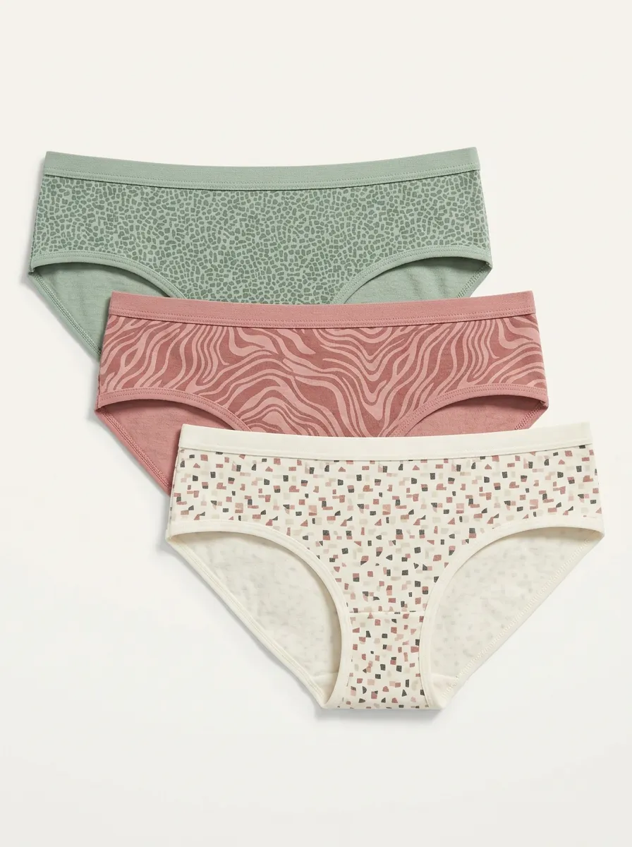 Women's Animal Geometric Pattern Three-Pack Panties
