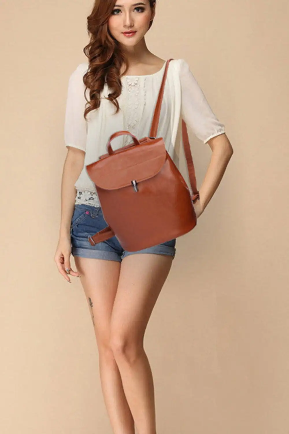 Versatile 5-in-1 Leather Bag Set Backpack Crossbody Shoulder