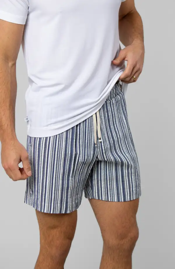 Men's Striped Modal Blend Drawcord Shorts