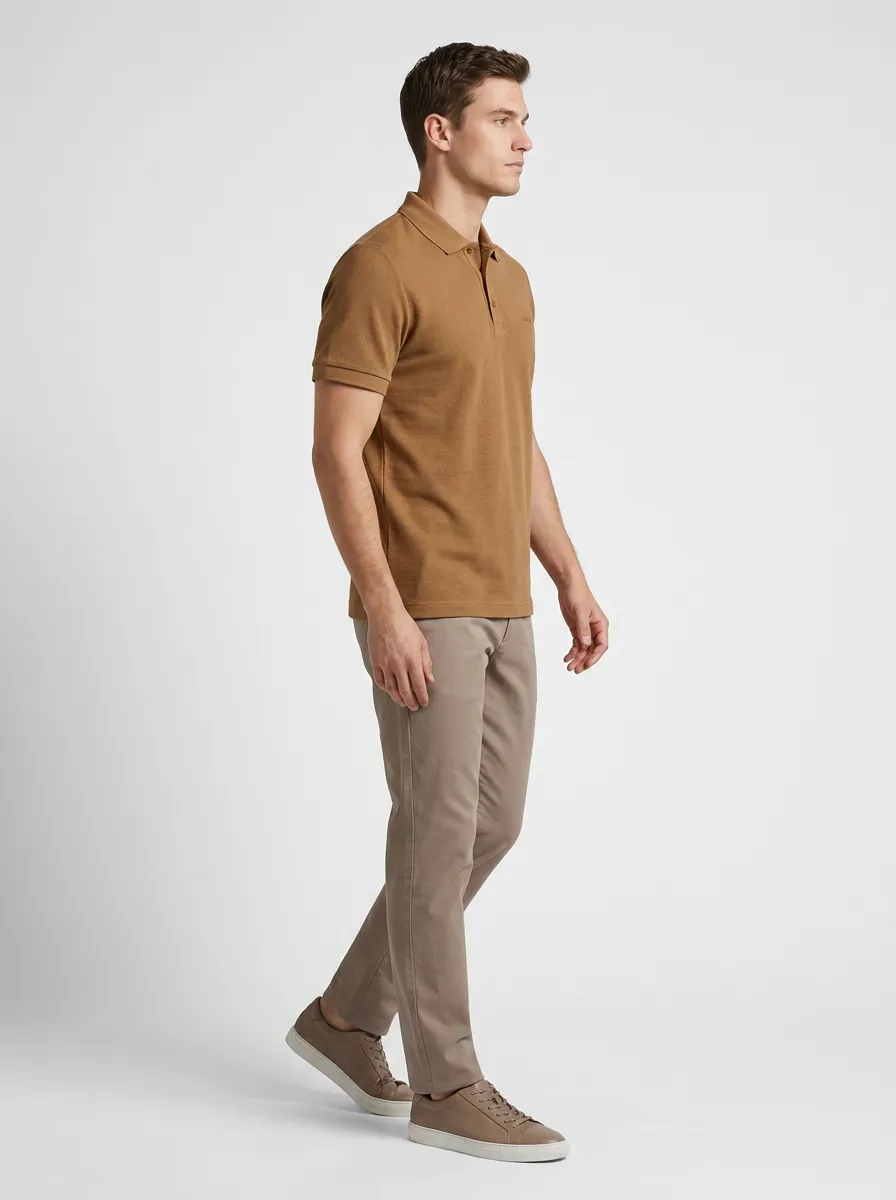 Modern Textured Men's Polo Shirt