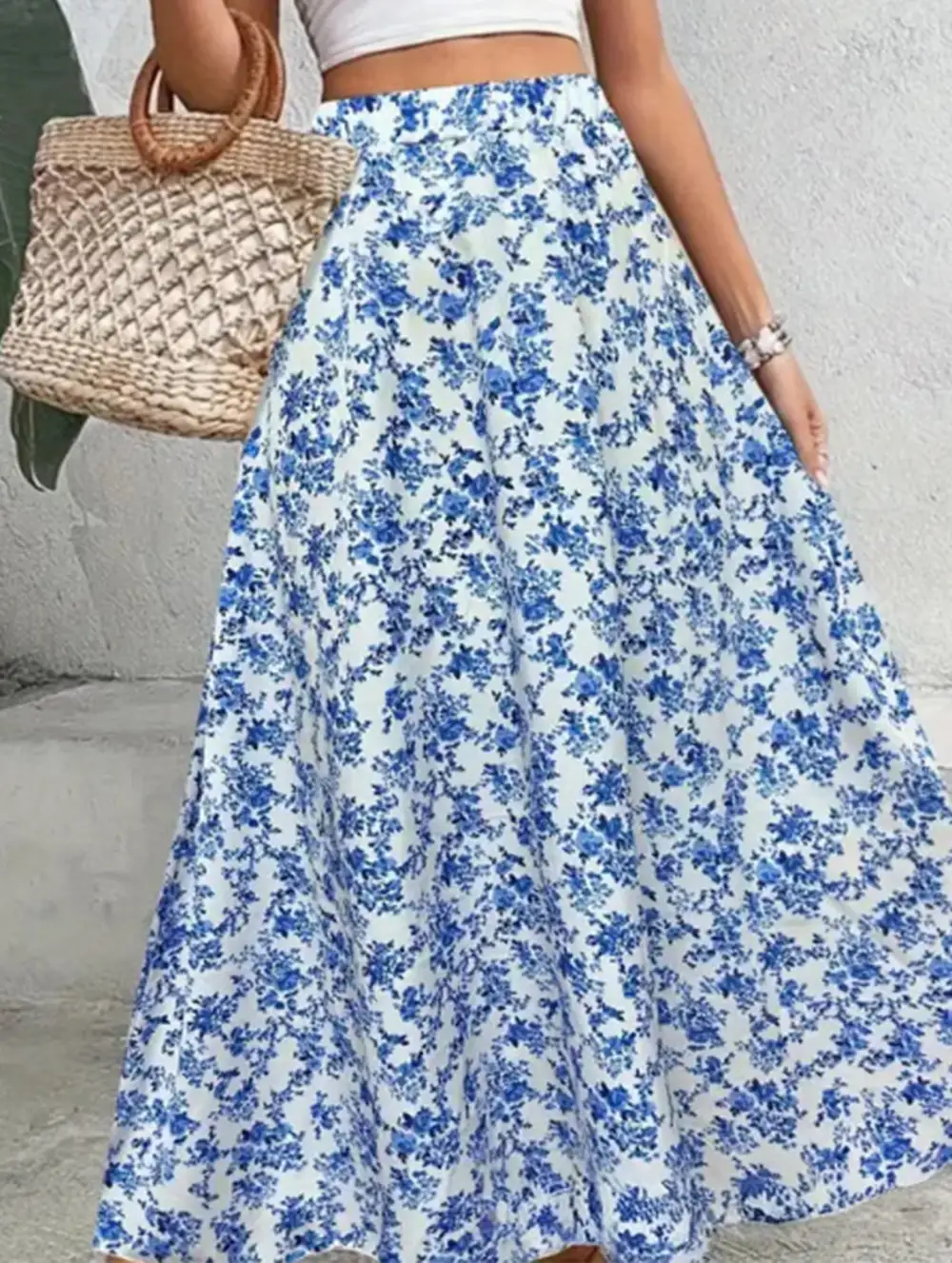 Elegant Printed Midi Skirt
