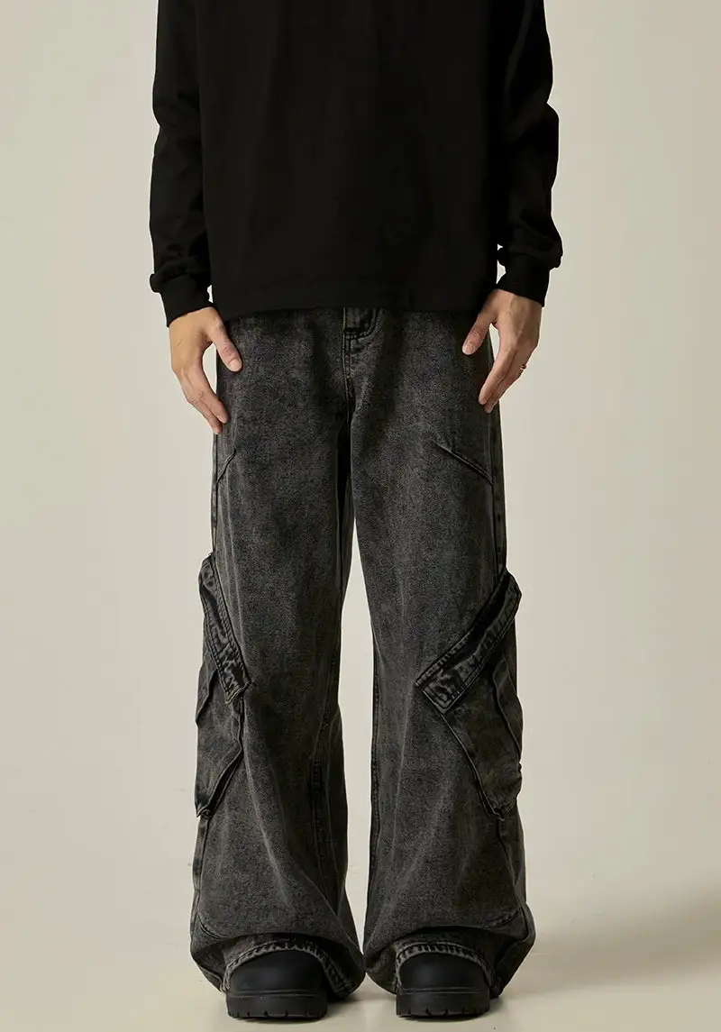 Cargo-Pocket Ultra-Wide Jeans