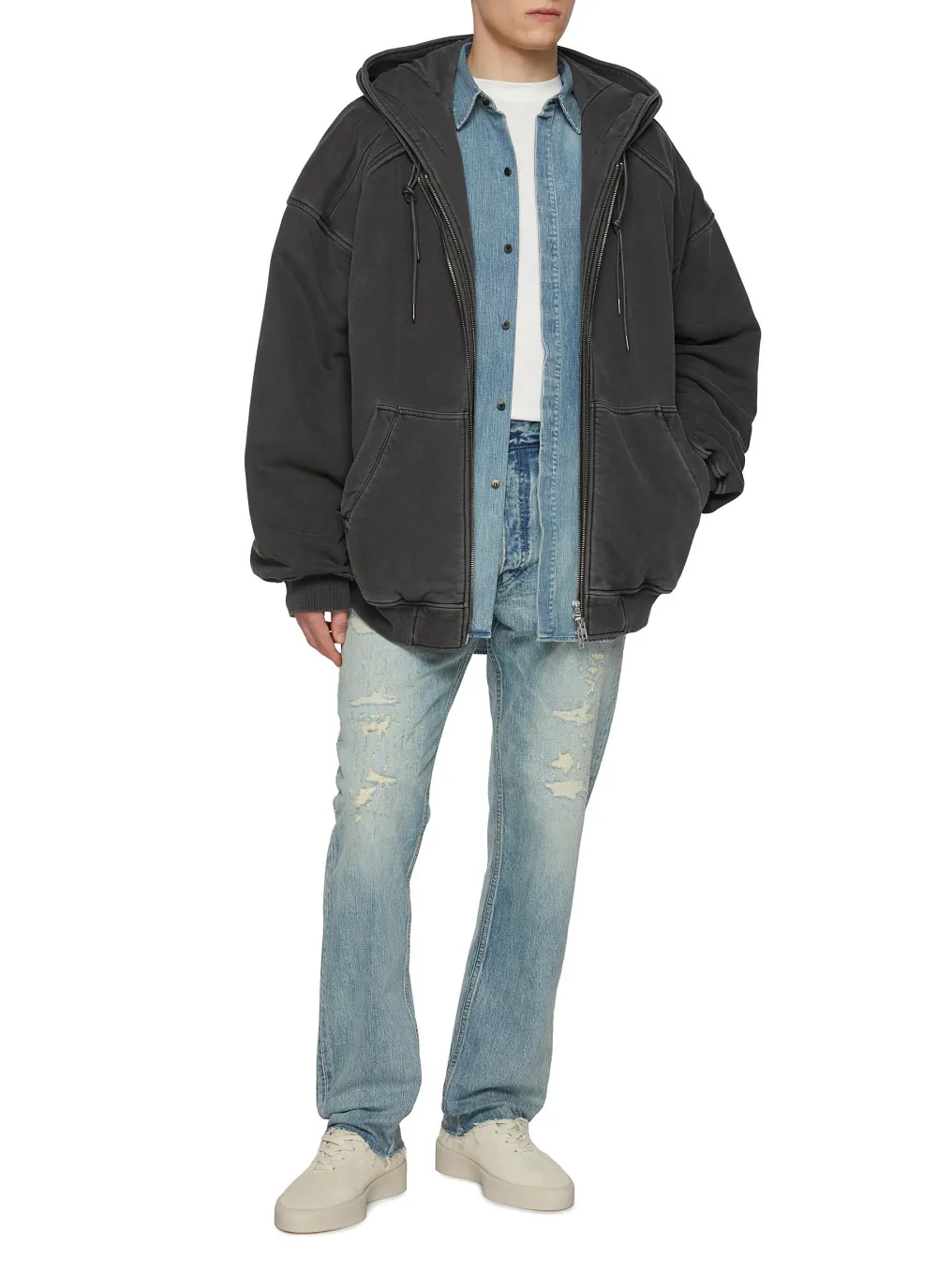 Soft Straight-Cut Daily Blue Cottom Jeans
