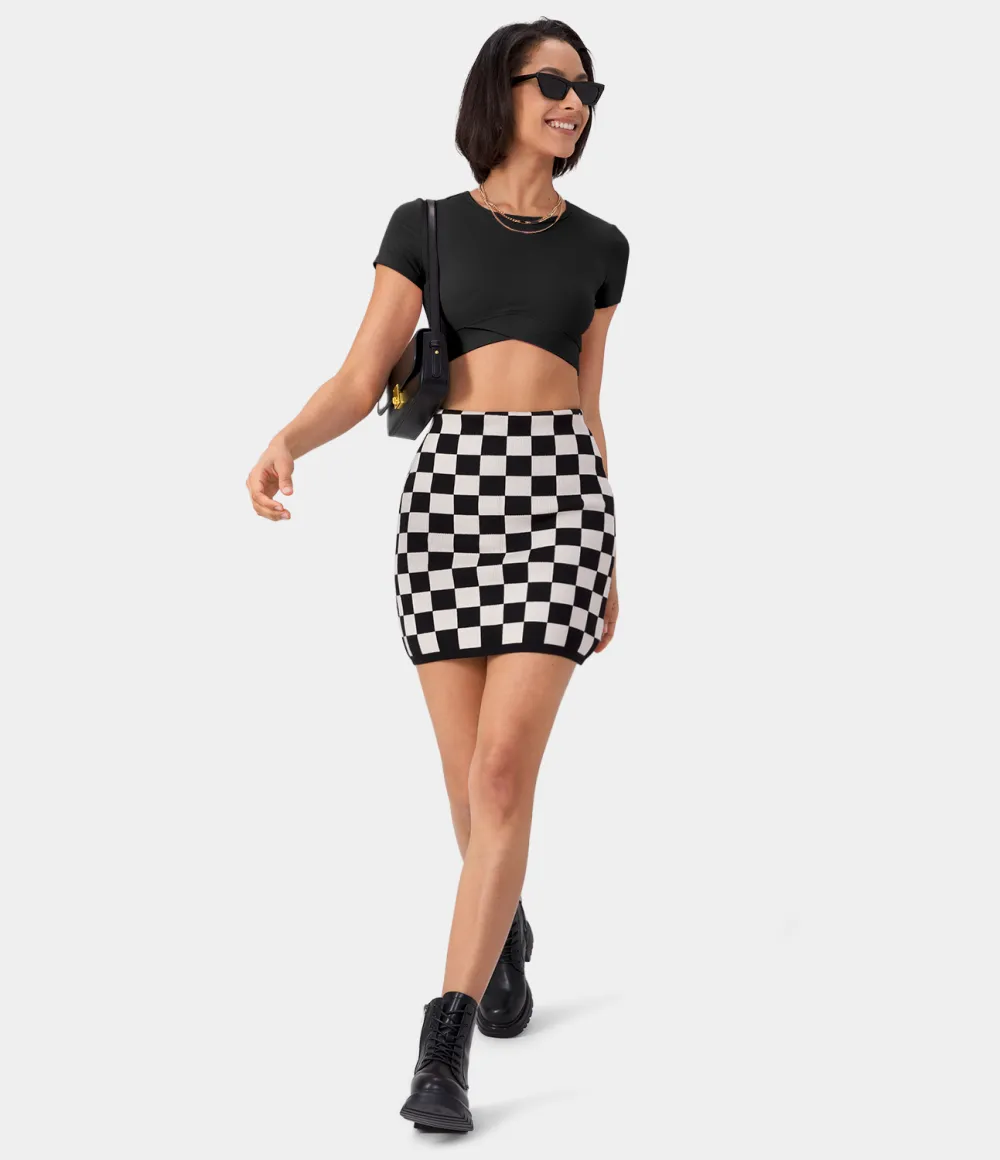 Softlyzero Plush Crossover Hem Cropped Sports Top