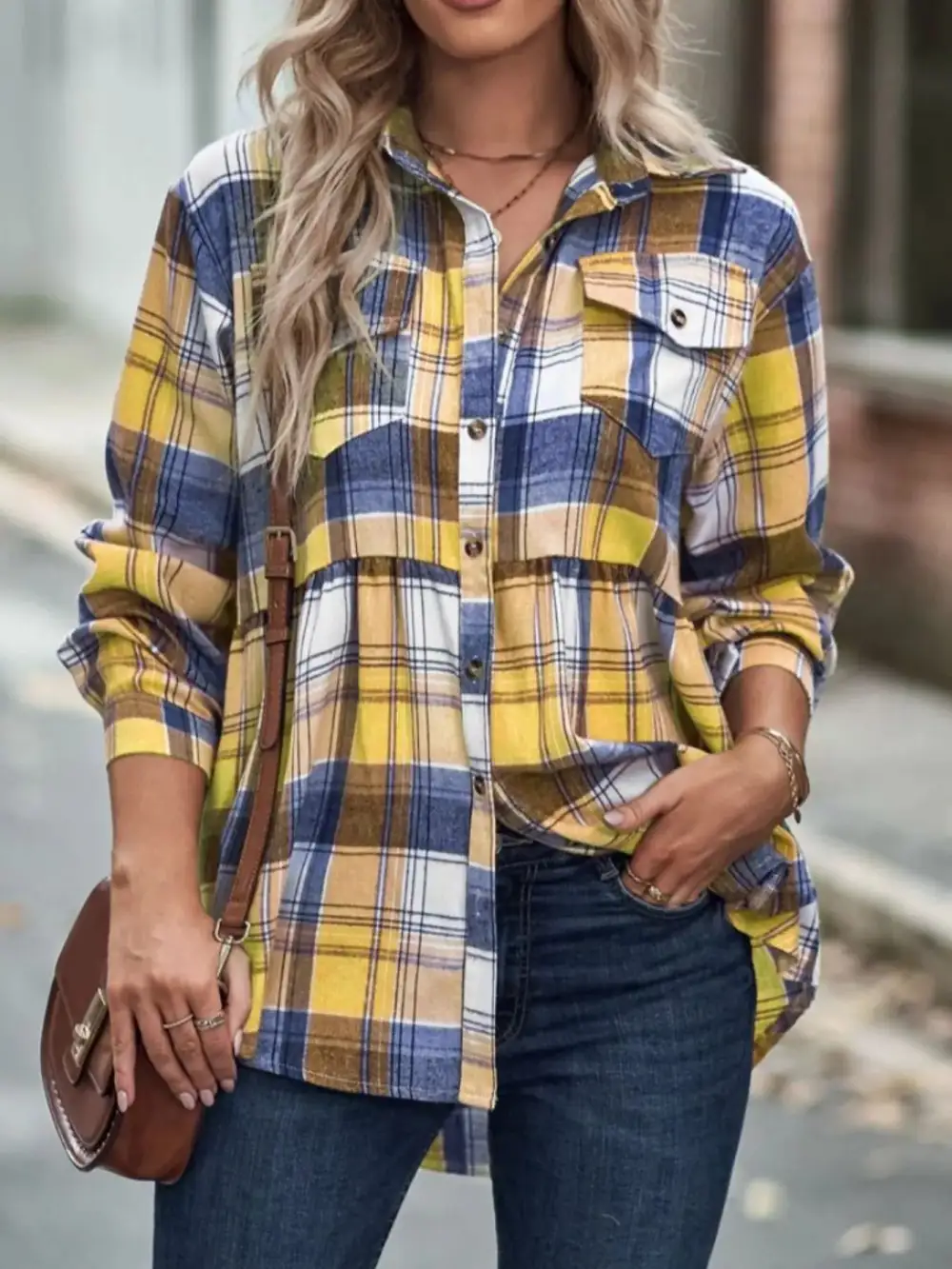 Everyday Plaid Button Down Long Sleeve Shirt
