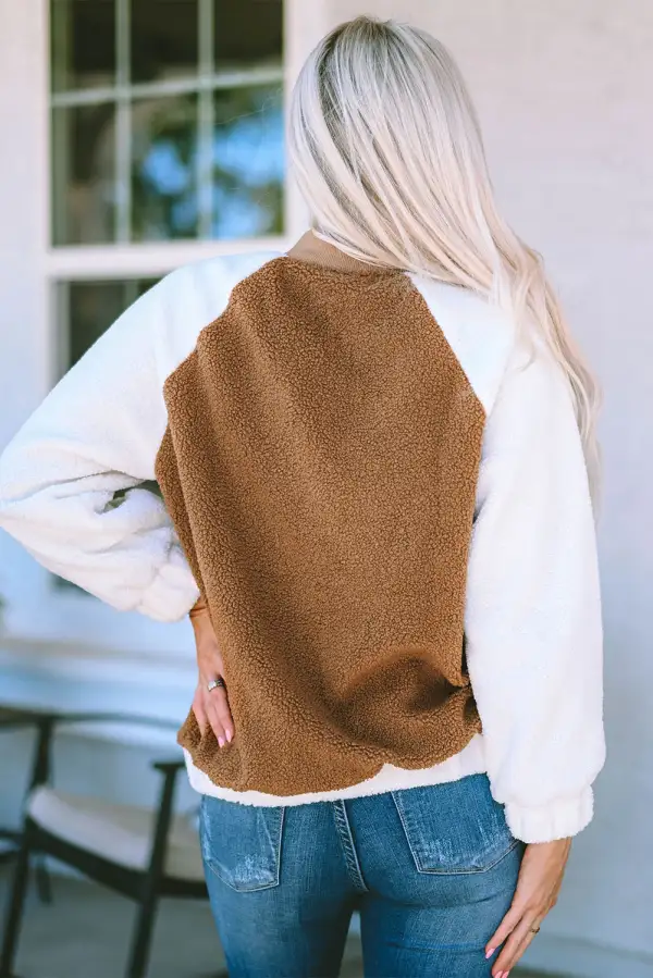 Sherpa Button Front Snap Front Jacket