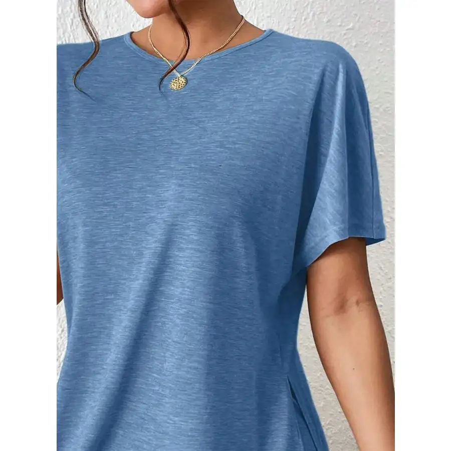 Casual Round Neck T Shirt and Shorts Set
