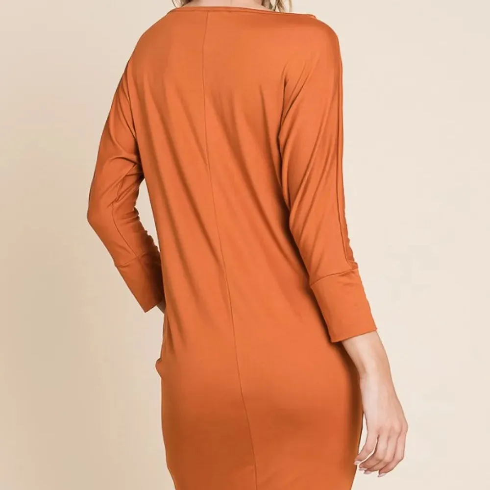 Dolman Sleeve Mini Dress