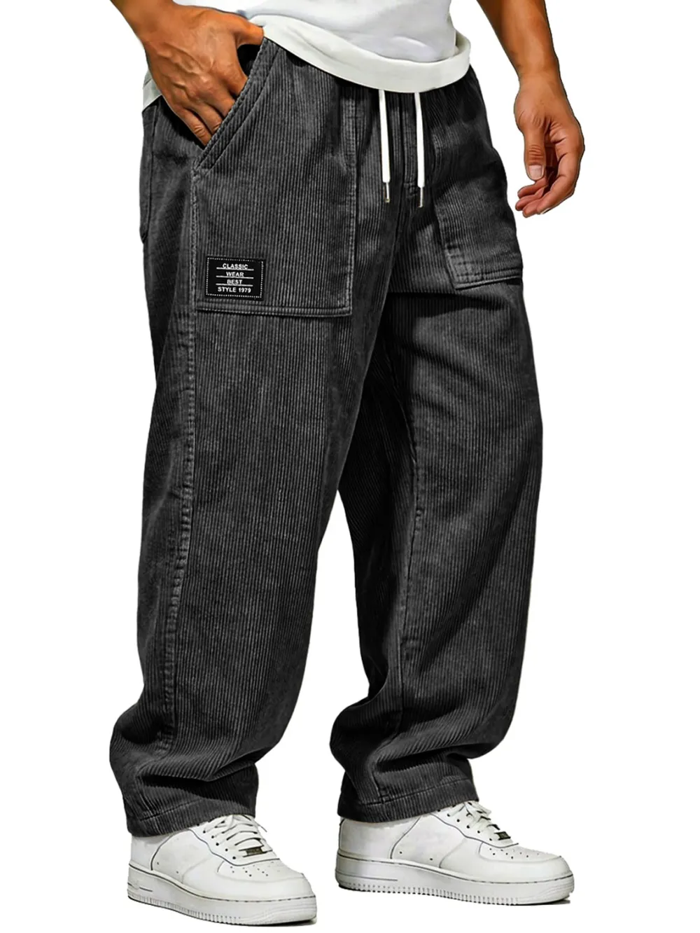 Corduroy Pocket Seamed Trousers