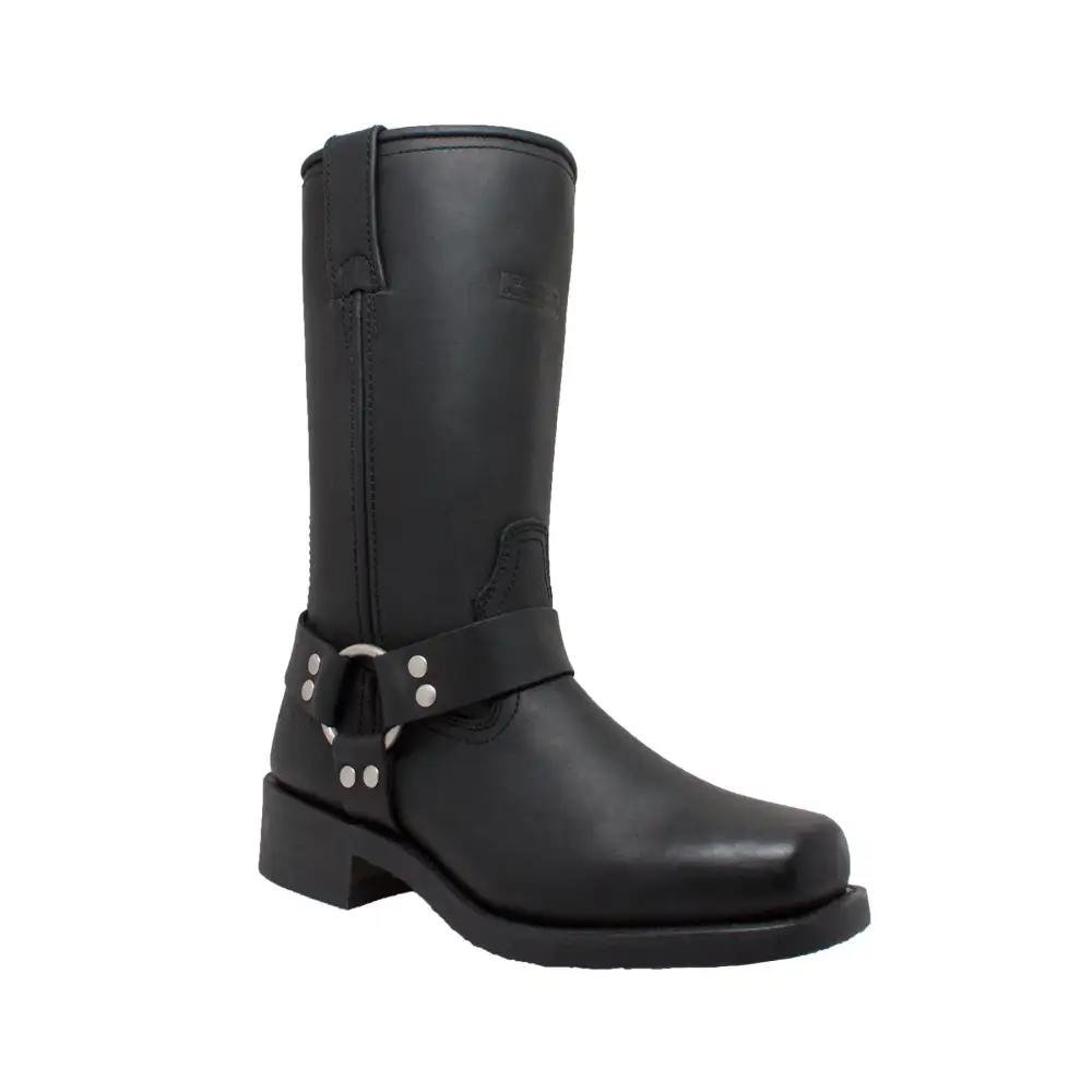 Women's Harness Biker Welted Leather Knee High Boots