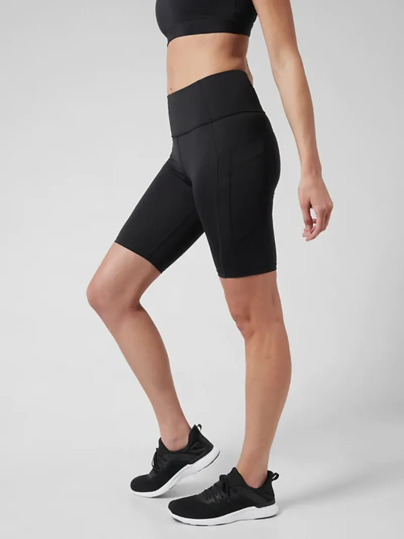 Black Structured Biker Shorts For Edgy Casual Style