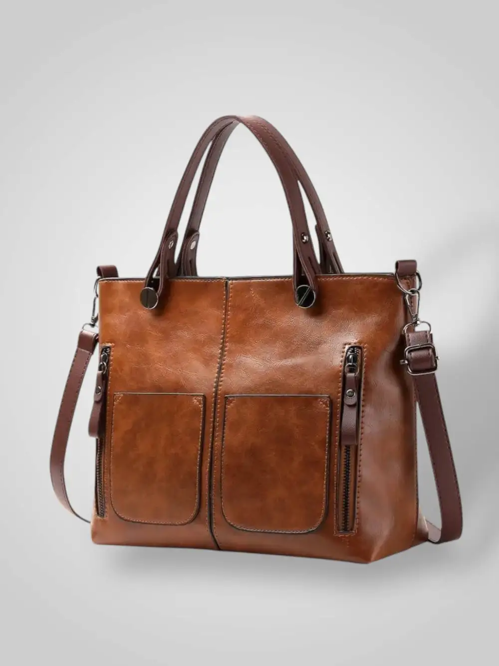 Structured Pebbled Leather Shoulder Bag