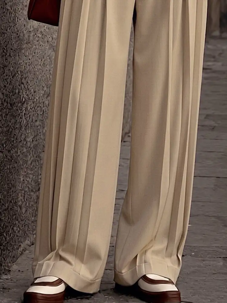 Smart Casual Multi-Pleated Suit Pants