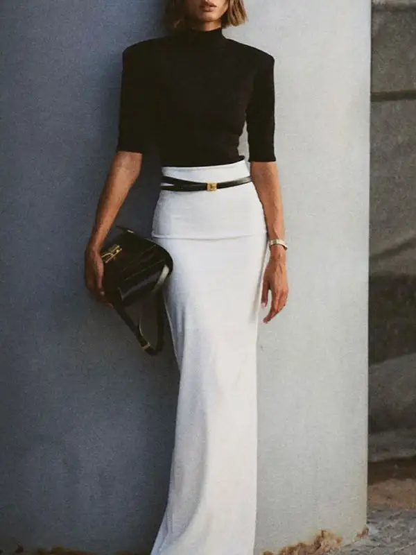 Bodycon High Waisted No Belt Skirt