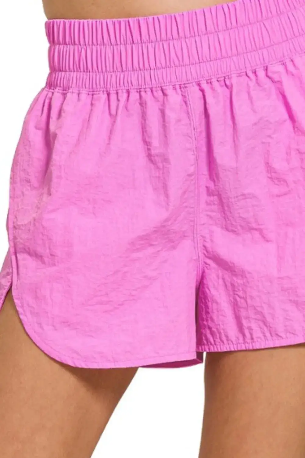 Relaxed Windbreaker Smocked Waistband Running Shorts
