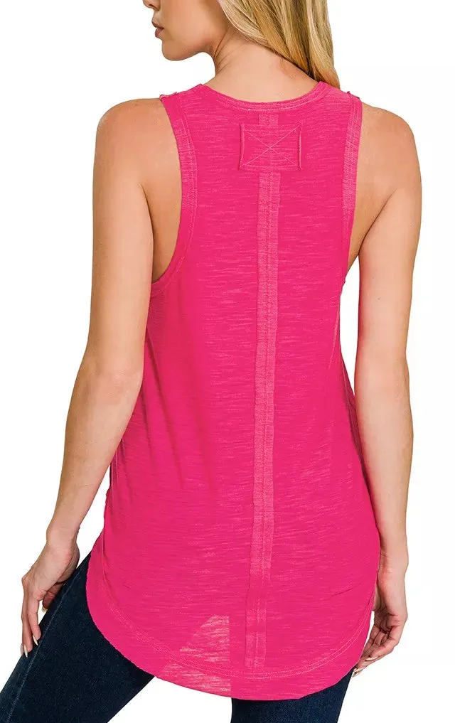 Refined Textured Cotton Tank Top