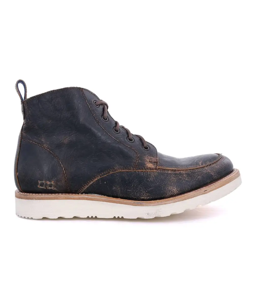 Apron-Toe Lace-Up Distressed Work Boots