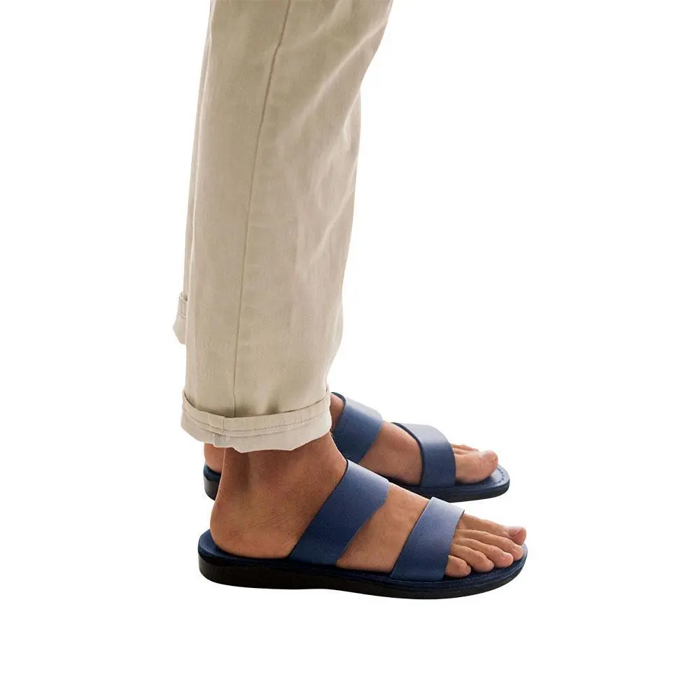 Refined Leather Double Strap Sandals